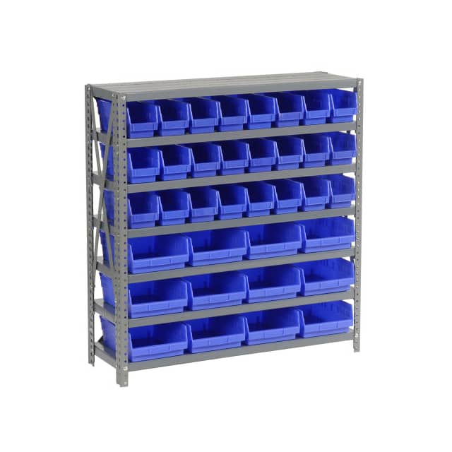 603433BL 7 SHELF STEEL SHELVING W/(36) 4"