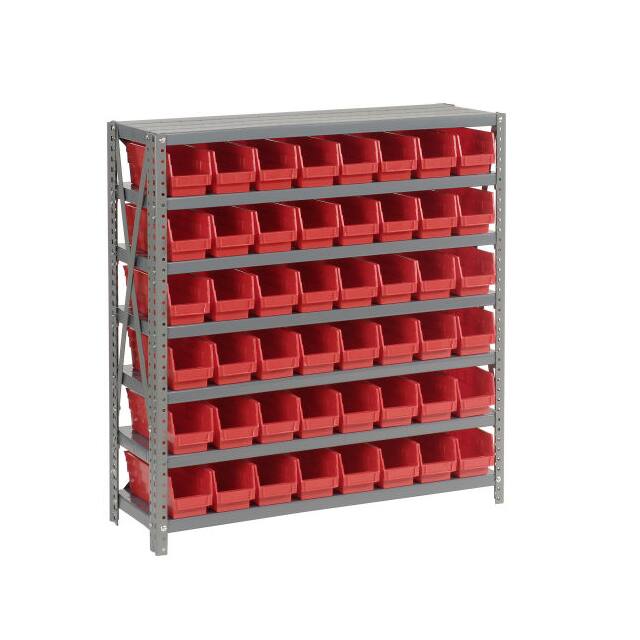 603430RD 7 SHELF STEEL SHELVING W/(48) 4"