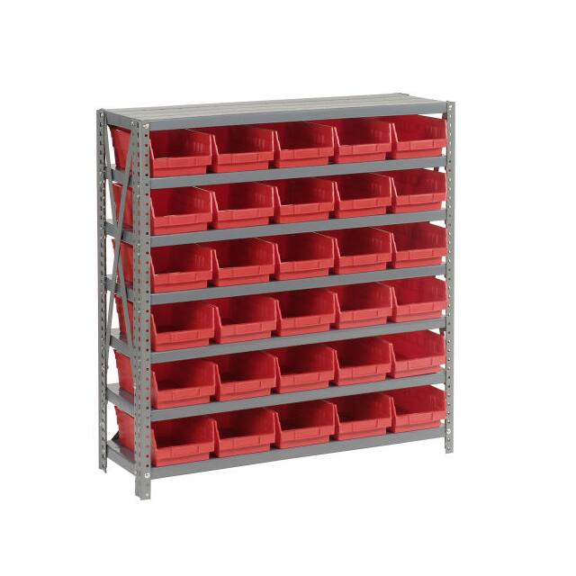 603429RD 7 SHELF STEEL SHELVING W/(30) 4"