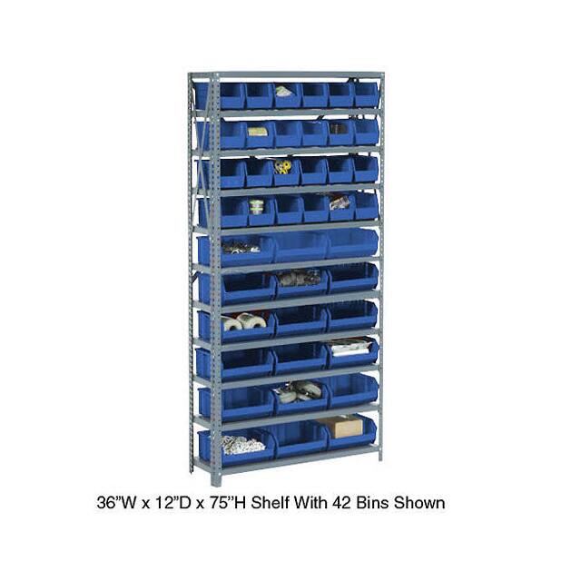 603242BL OPEN BIN SHELVING W/6 SHELVES &