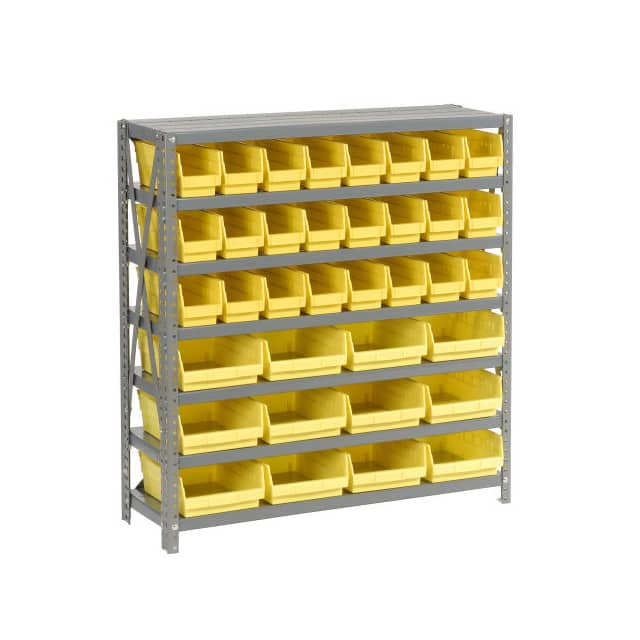 603436YL 7 SHELF STEEL SHELVING W/(36) 4"