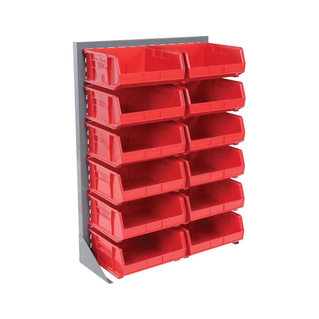 550168RD LOUVERED BIN RACK W/(12) RED STA