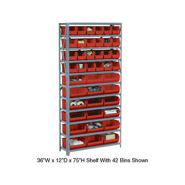 603248RD OPEN BIN SHELVING W/5 SHELVES &