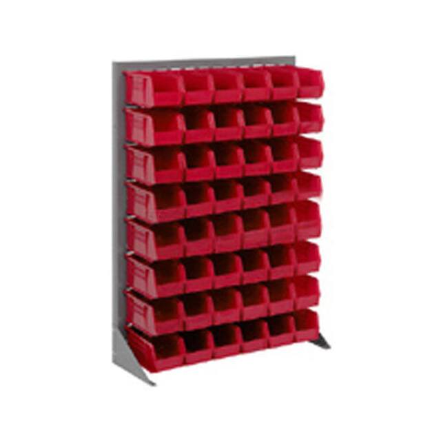 603387RD LOUVERED BIN RACK W/(42) RED STA