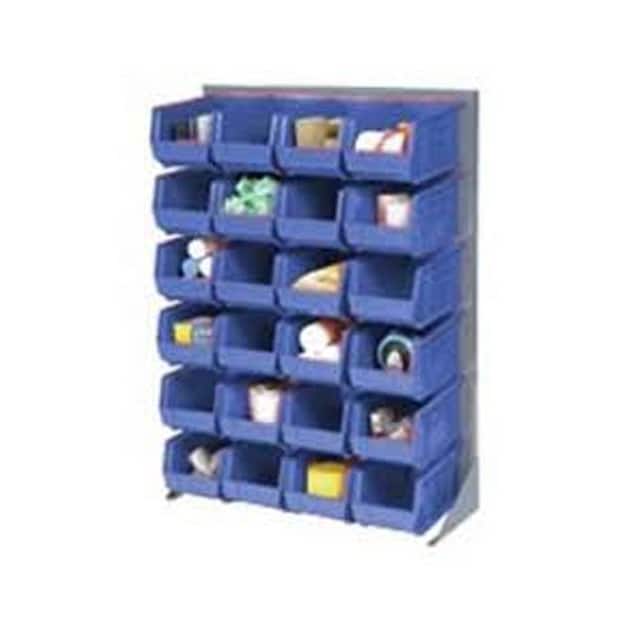 550166BL LOUVERED BIN RACK W/(24) BLUE ST