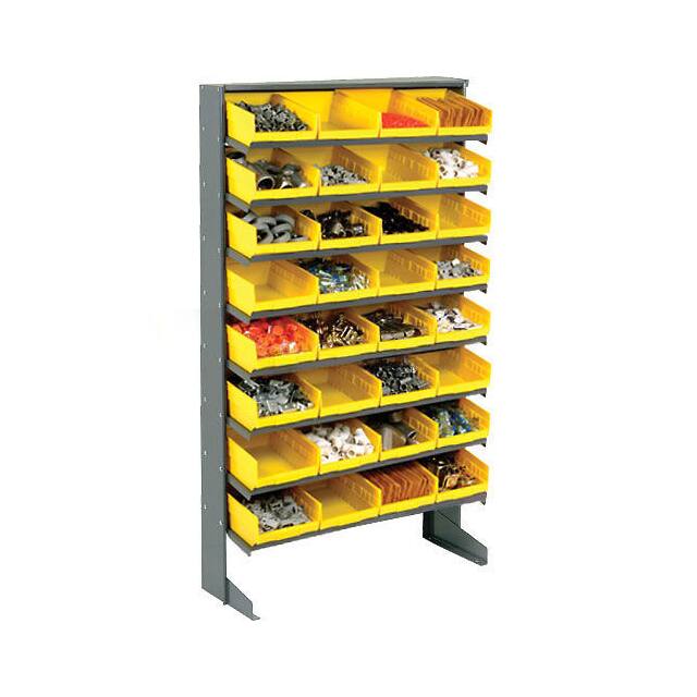 603425YL FLOOR RACK, 8 SHELVES W/ (32) 8"