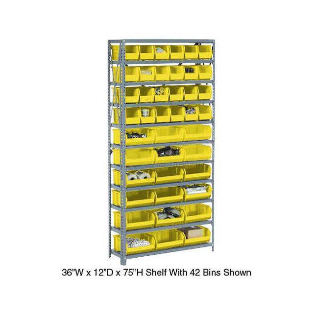 603244YL OPEN BIN SHELVING W/6 SHELVES &