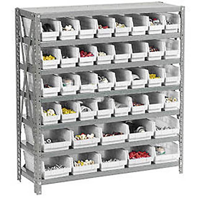 603432WH 7 SHELF STEEL SHELVING W/(42) 4"