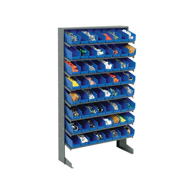 603426BL FLOOR RACK, 8 SHELVES W/ (64) 4"