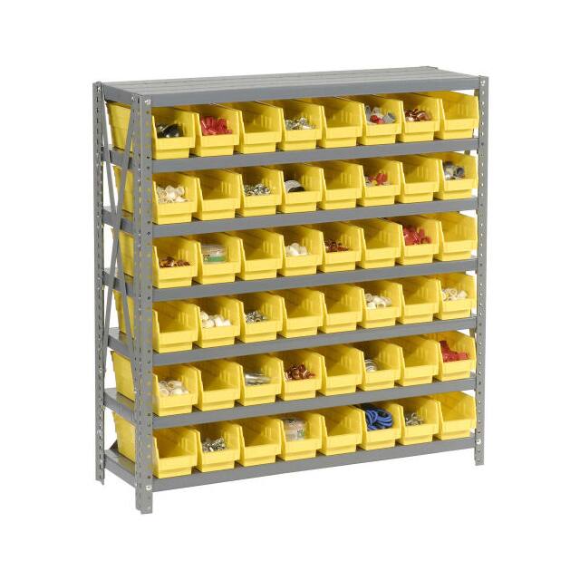 603438YL 7 SHELF STEEL SHELVING W/(48) 4"