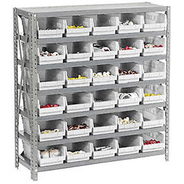 603435WH 7 SHELF STEEL SHELVING W/(30) 4"