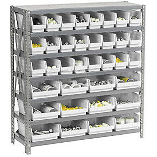 603436WH 7 SHELF STEEL SHELVING W/(36) 4"