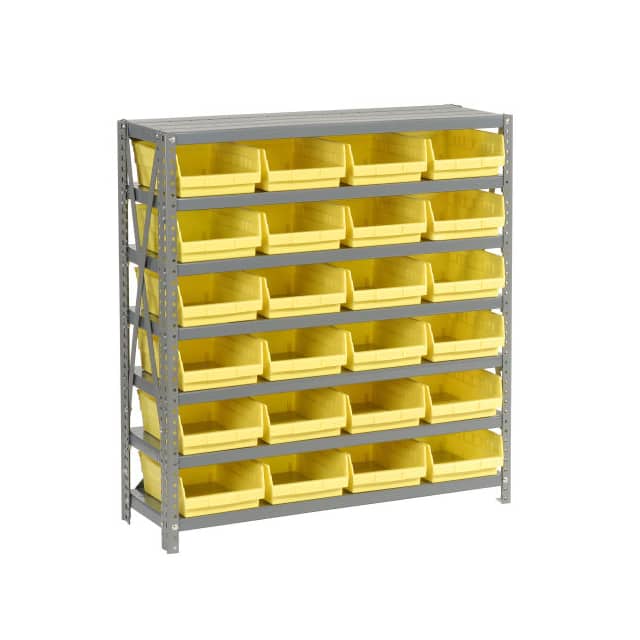 603434YL 7 SHELF STEEL SHELVING W/(24) 4"