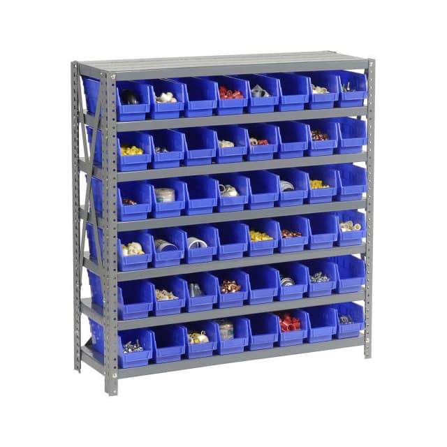 603438BL 7 SHELF STEEL SHELVING W/(48) 4"