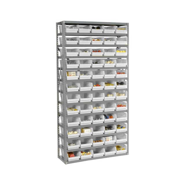 603443WH 13 SHELF STEEL SHELVING W/(96) 4