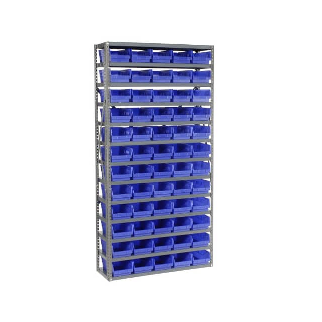 603440BL 13 SHELF STEEL SHELVING W/(60) 4