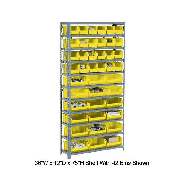 506206YL OPEN BIN SHELVING W/8 SHELVES &
