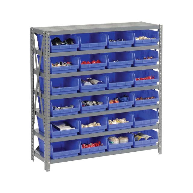 652794BL 7 SHELF STEEL SHELVING W/(18) 4"