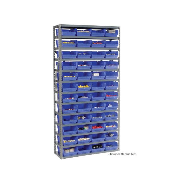 603439GN 13 SHELF STEEL SHELVING W/(48) 4