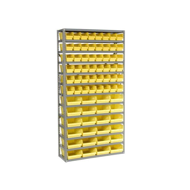 603441YL 13 SHELF STEEL SHELVING W/(72) 4