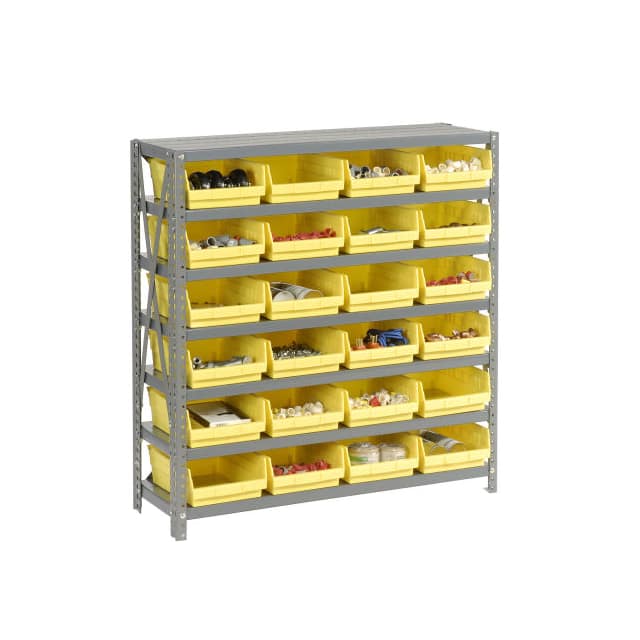 652794YL 7 SHELF STEEL SHELVING W/(18) 4"
