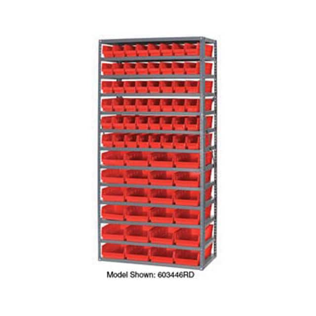 603441WH 13 SHELF STEEL SHELVING W/(72) 4