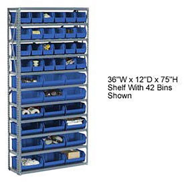 603253BL OPEN BIN SHELVING W/10 SHELVES &