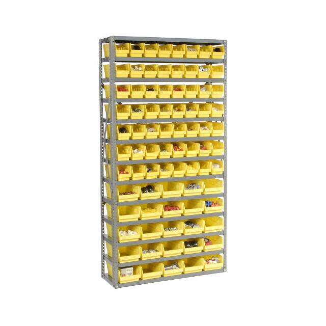 603442YL 13 SHELF STEEL SHELVING W/(81) 4