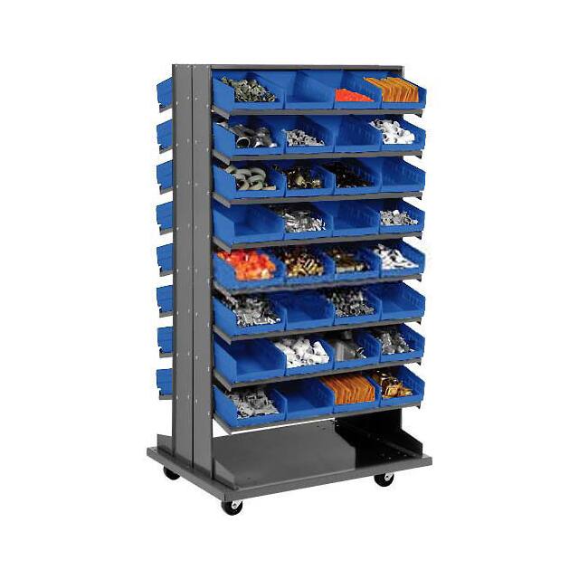 603427BL DOUBLE-SIDED MOBILE RACK, 16 SHE