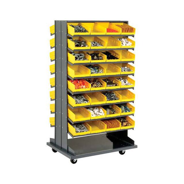 603427YL DOUBLE-SIDED MOBILE RACK, 16 SHE