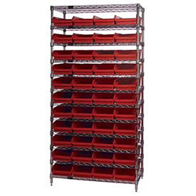 268970RD WIRE SHELVING, W/44 PLASTIC BINS