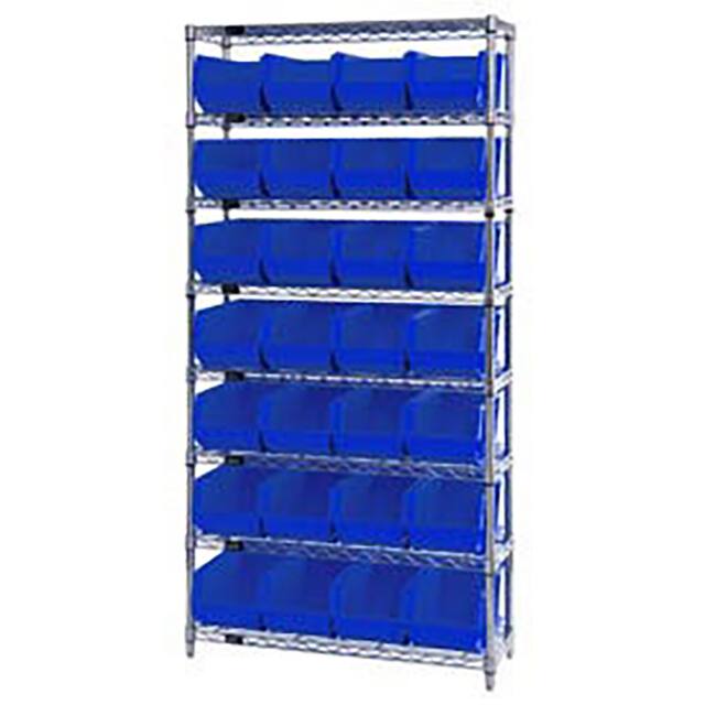 268928BL WIRE SHELVING W/28 GIANT BINS