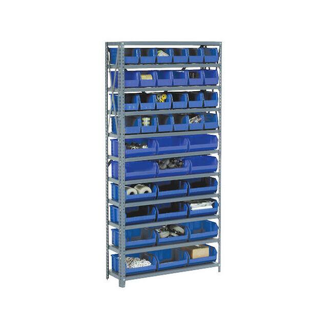 603254BL OPEN BIN SHELVING W/10 SHELVES &