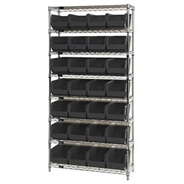 268928BK WIRE SHELVING W/28 GIANT BINS