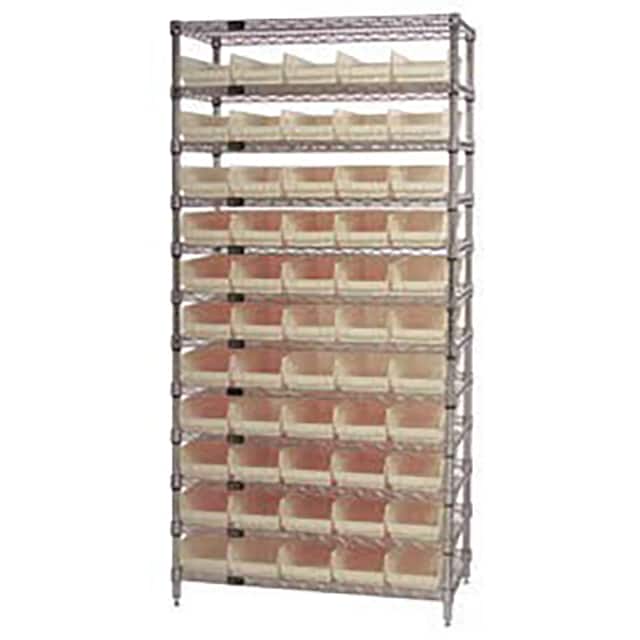 268973BG WIRE SHELVING, W/55 PLASTIC BINS