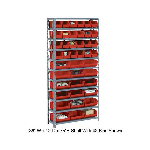 506208RD OPEN BIN SHELVING W/8 SHELVES &
