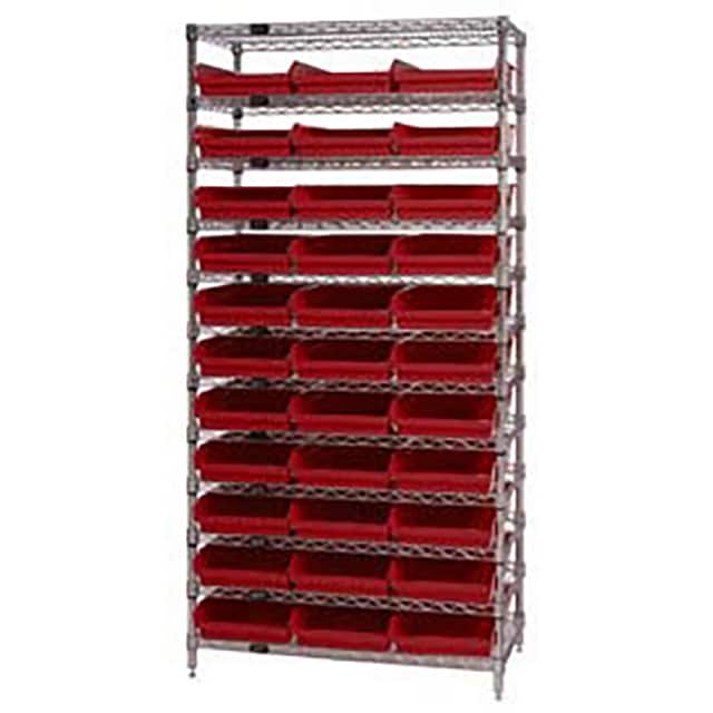 268971RD WIRE SHELVING, W/33 PLASTIC BINS