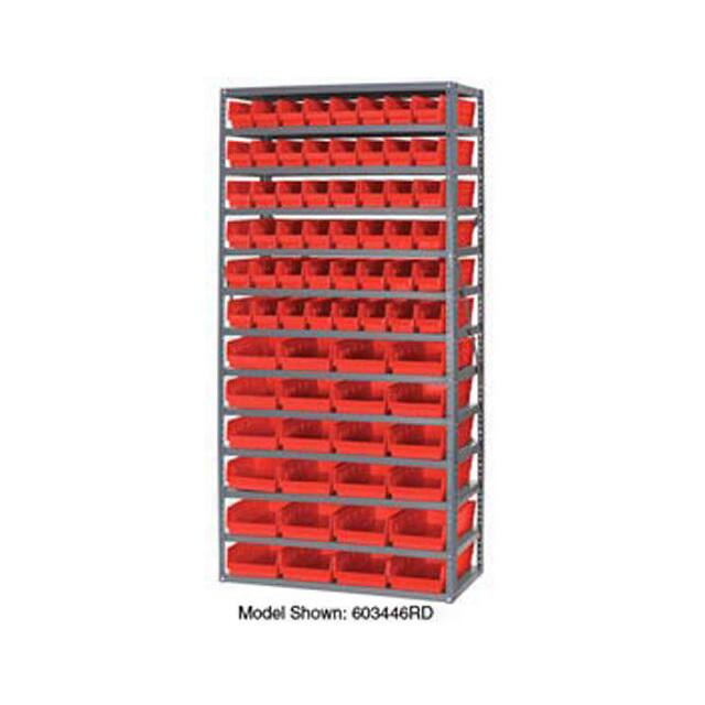603448GN 13 SHELF STEEL SHELVING W/(96) 4