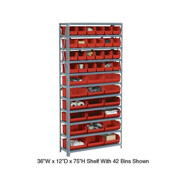 603256RD OPEN BIN SHELVING W/10 SHELVES &