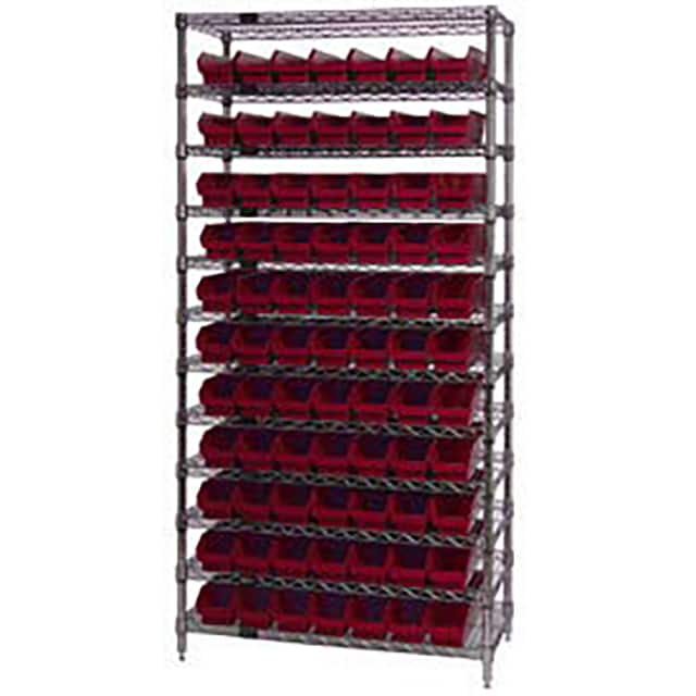 268972RD WIRE SHELVING, W/77 PLASTIC BINS