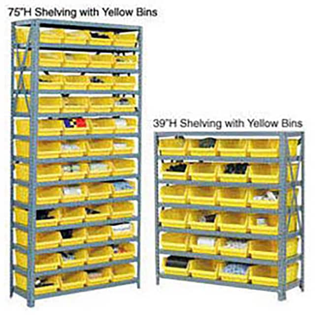 652798BG 13 SHELF STEEL SHELVING W/(36) 4