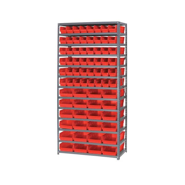603445RD 13 SHELF STEEL SHELVING W/(60) 4