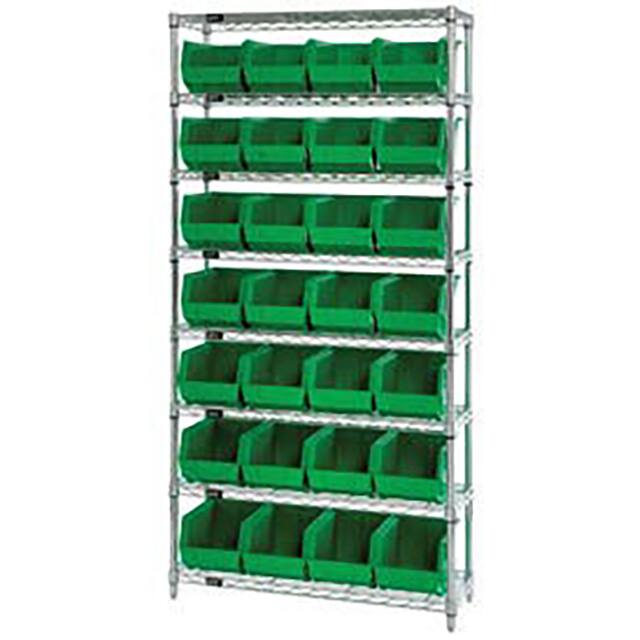 268926GN WIRE SHELVING W/28 GIANT BINS