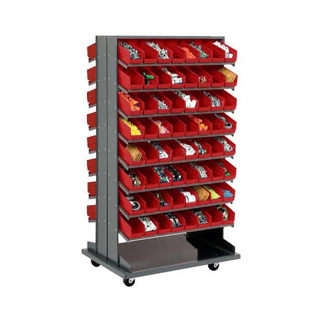 603428RD DOUBLE-SIDED MOBILE RACK, 16 SHE
