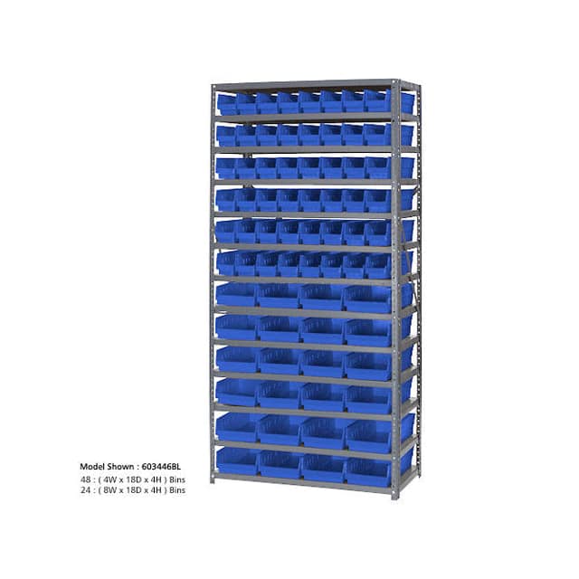 603448BL 13 SHELF STEEL SHELVING W/(96) 4