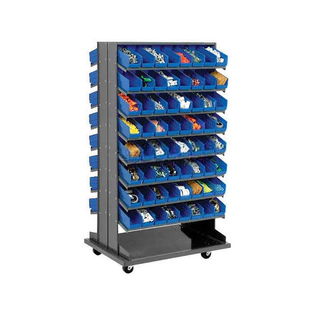 603428BL DOUBLE-SIDED MOBILE RACK, 16 SHE