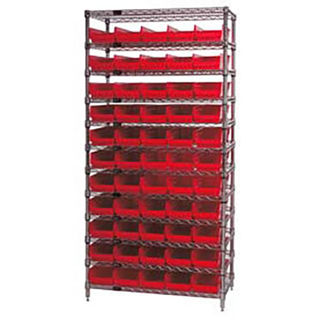 268973RD WIRE SHELVING, W/55 PLASTIC BINS