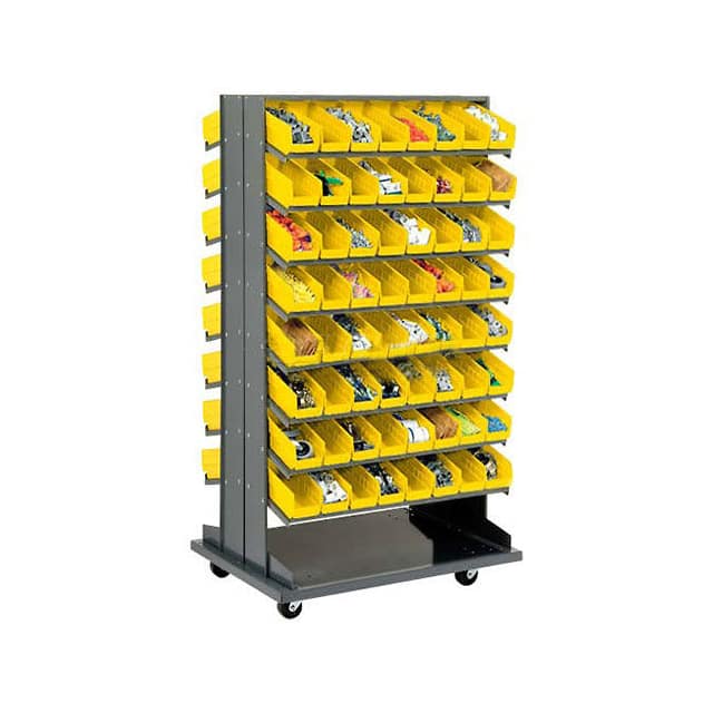 603428YL DOUBLE-SIDED MOBILE RACK, 16 SHE