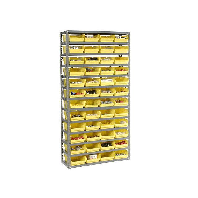 603446GN 13 SHELF STEEL SHELVING W/(72) 4