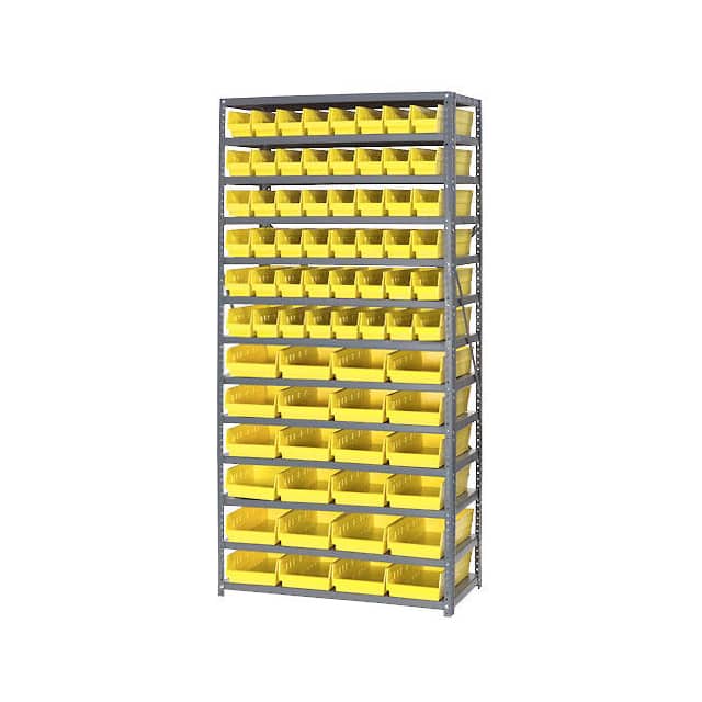 603446YL 13 SHELF STEEL SHELVING W/(72) 4